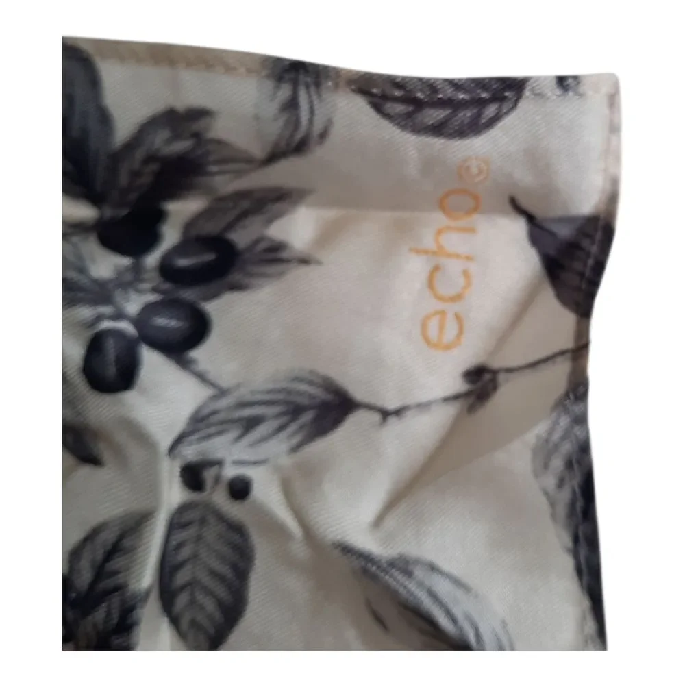 Echo Black and Cream Silk Scarf